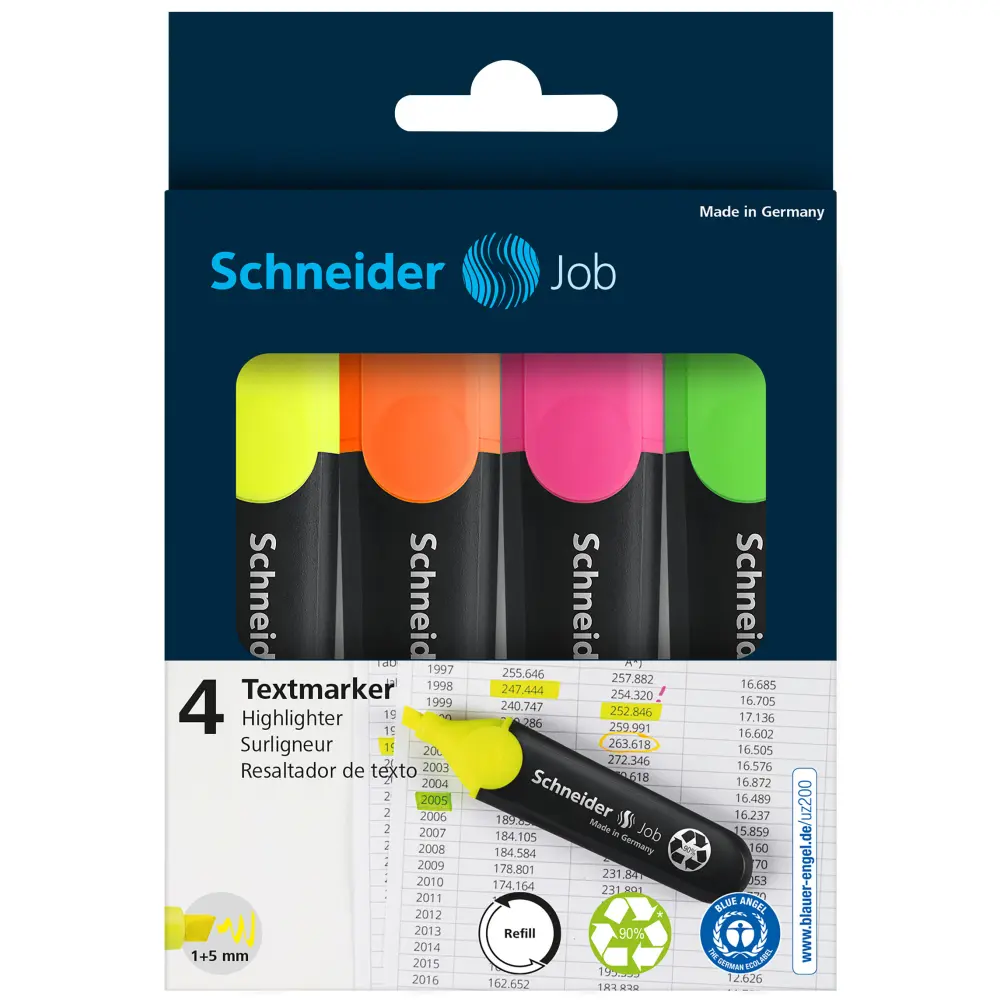 Marker fluo SCHNEIDER Job 4/1-etui