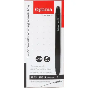 Gel pisalo Optima GP-07, črno, 0.7mm
