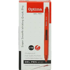 Gel pisalo Optima GP-07, rdeče, 0.7mm