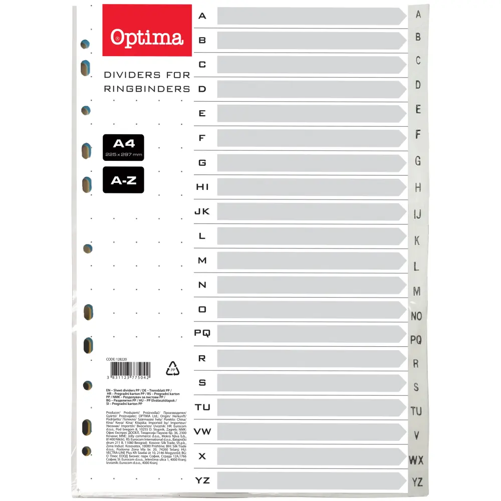 Pregradni kartoni Optima A-Z