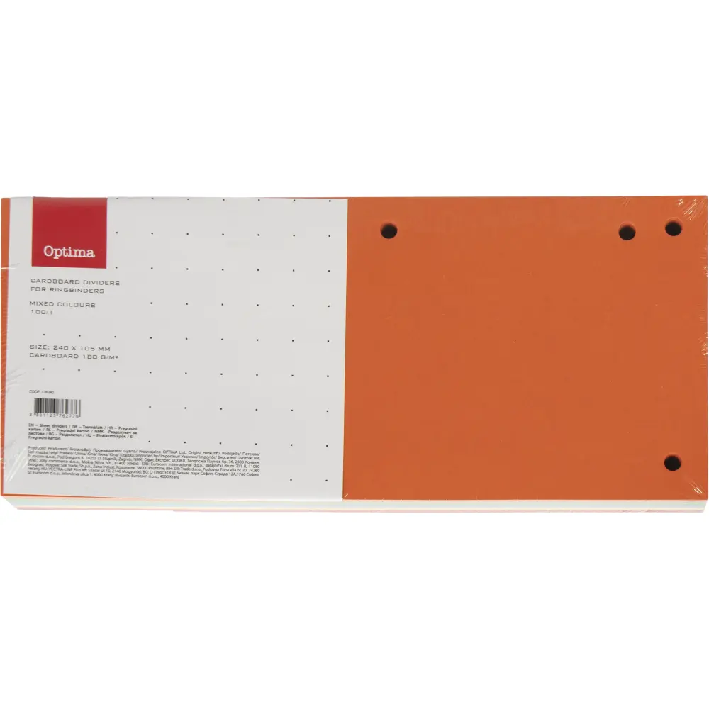 Pregradni karton 240x105mm sort 100/1