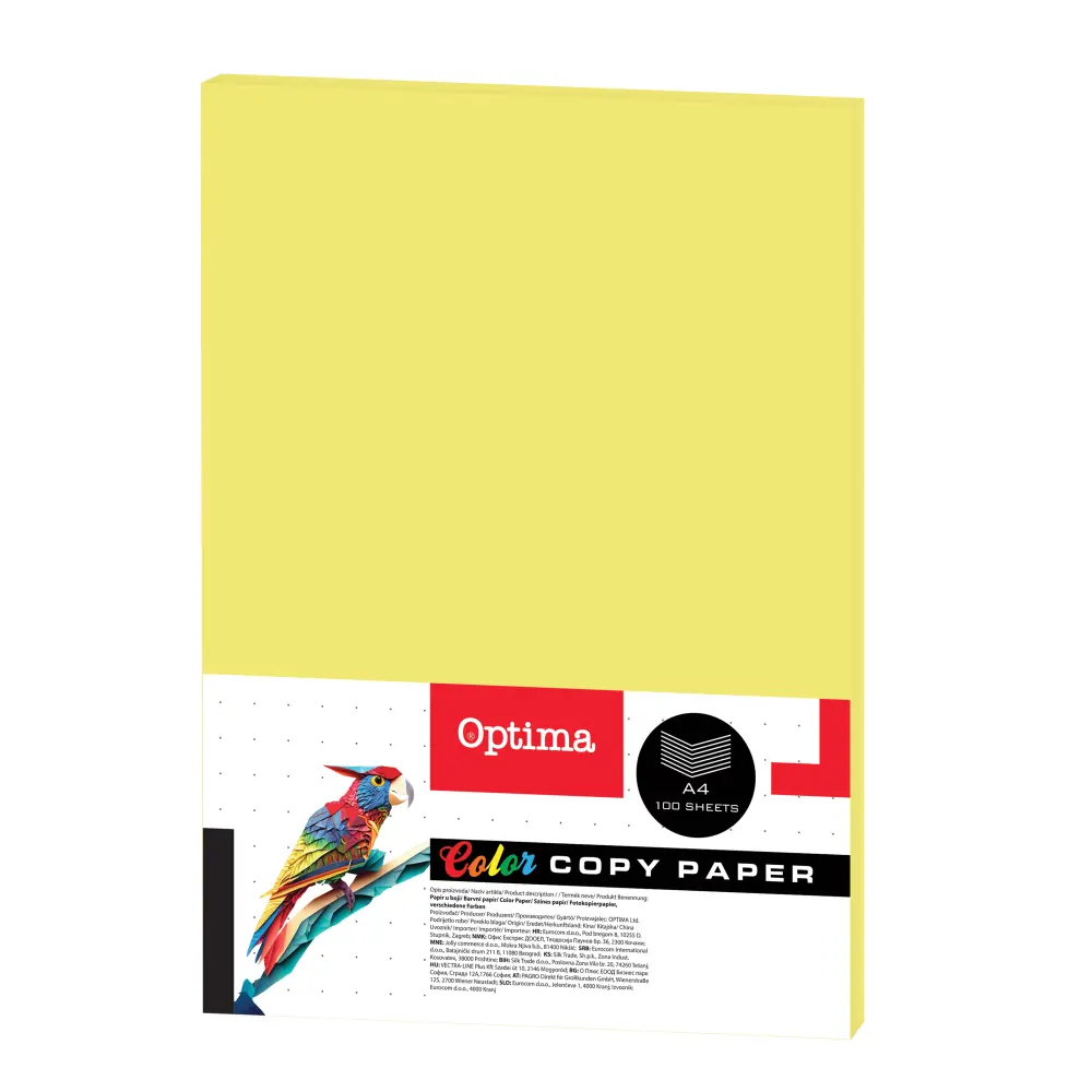 Papir fotok. Optima A4 100/1 fluo yellow