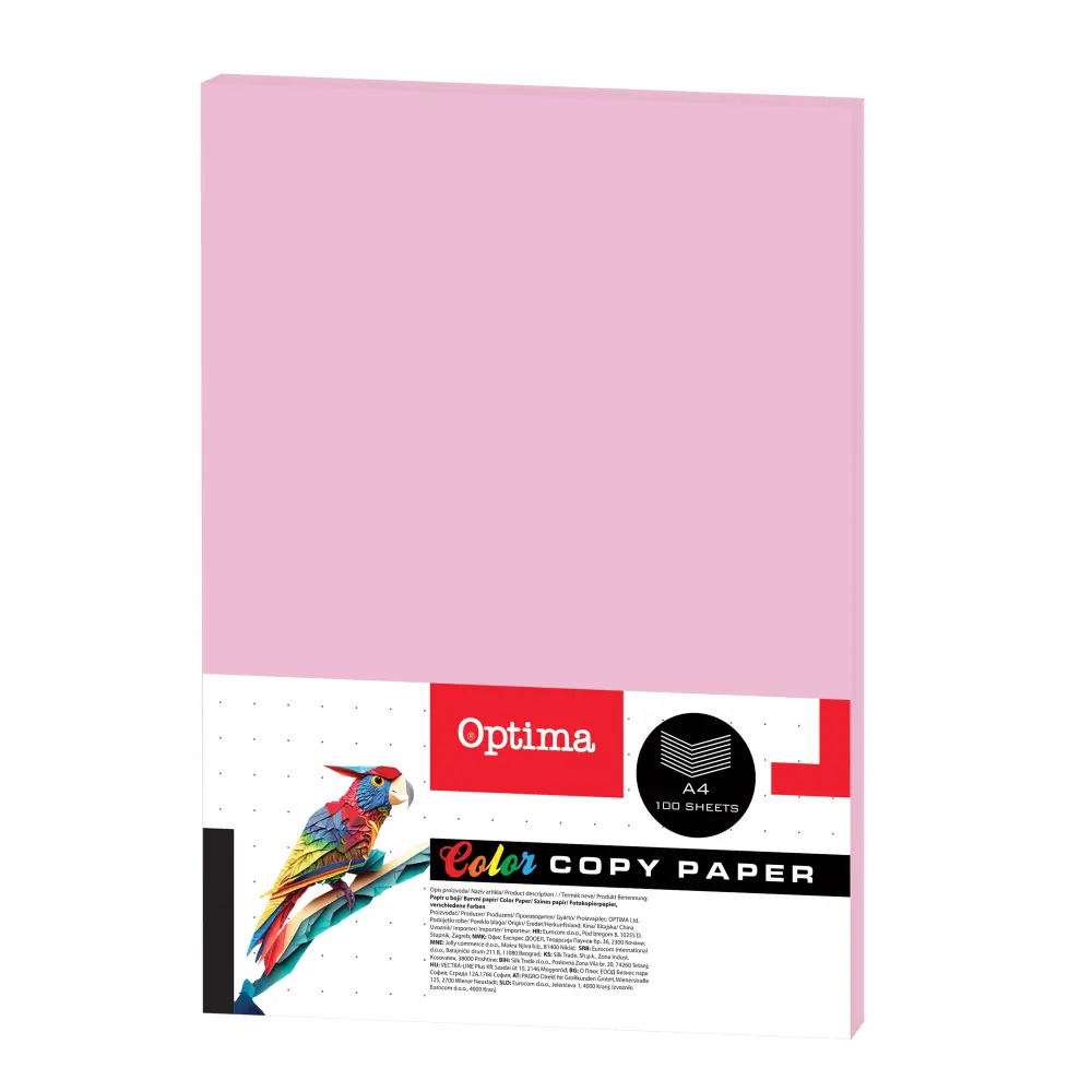 Papir fotok. Optima A4 100/1 fluo pink 