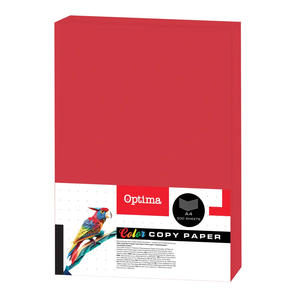 Papir fotok. Optima A4 500/1 red 80g