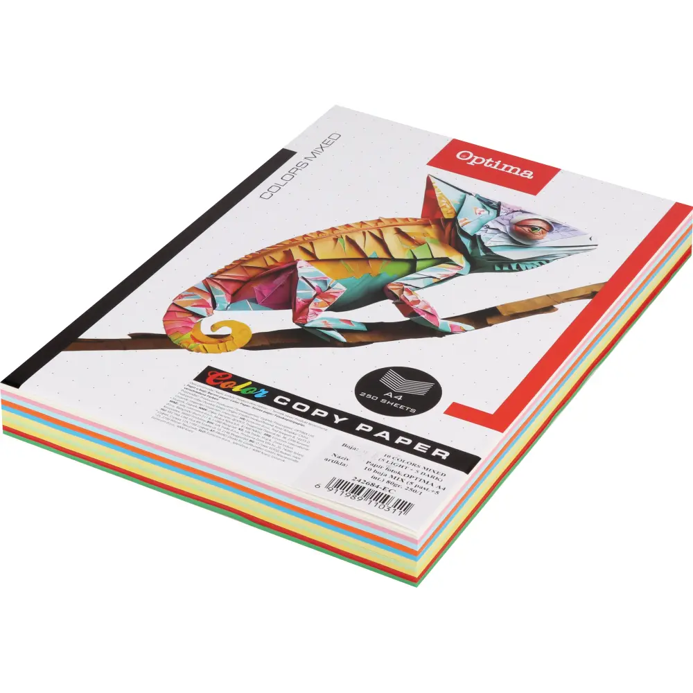 Papir fotok Optima A4 250/1 mix 10 color