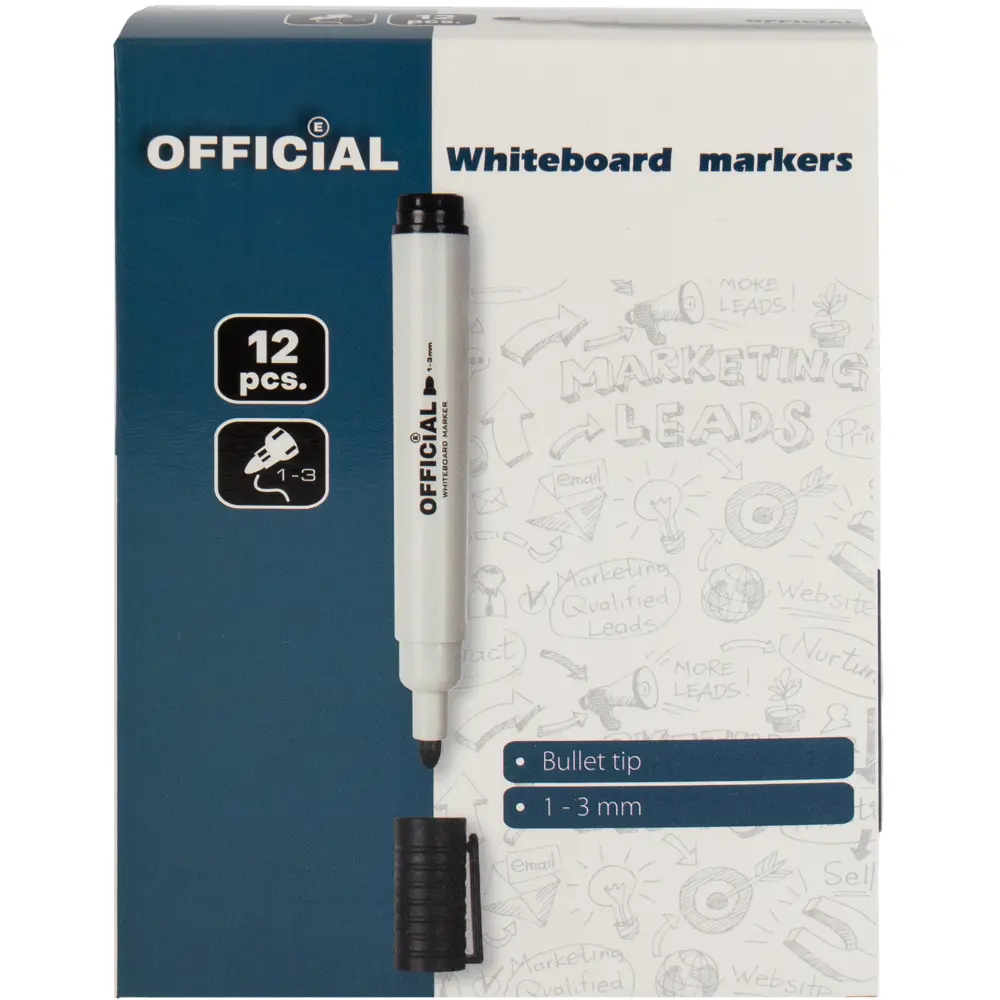 Marker za belo tablo Official, črn