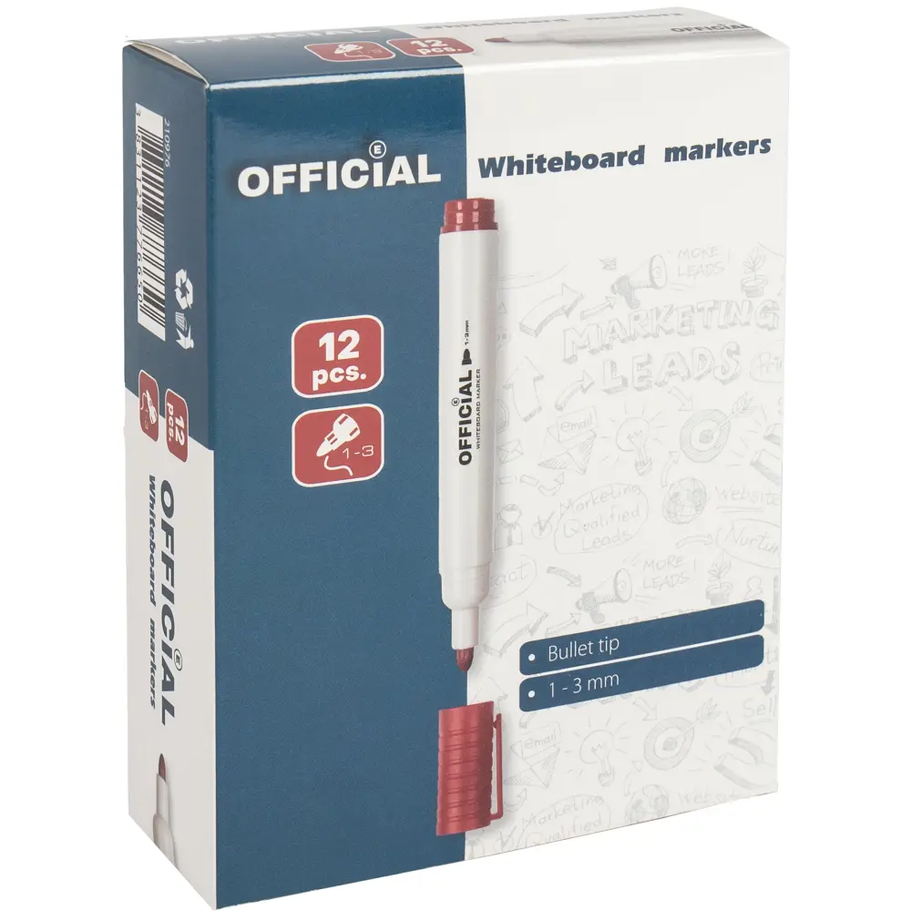 Marker za belo tablo Official, rdeč