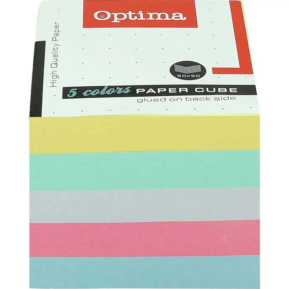 Kocka pap. barvna Optima lepljena 9X9cm