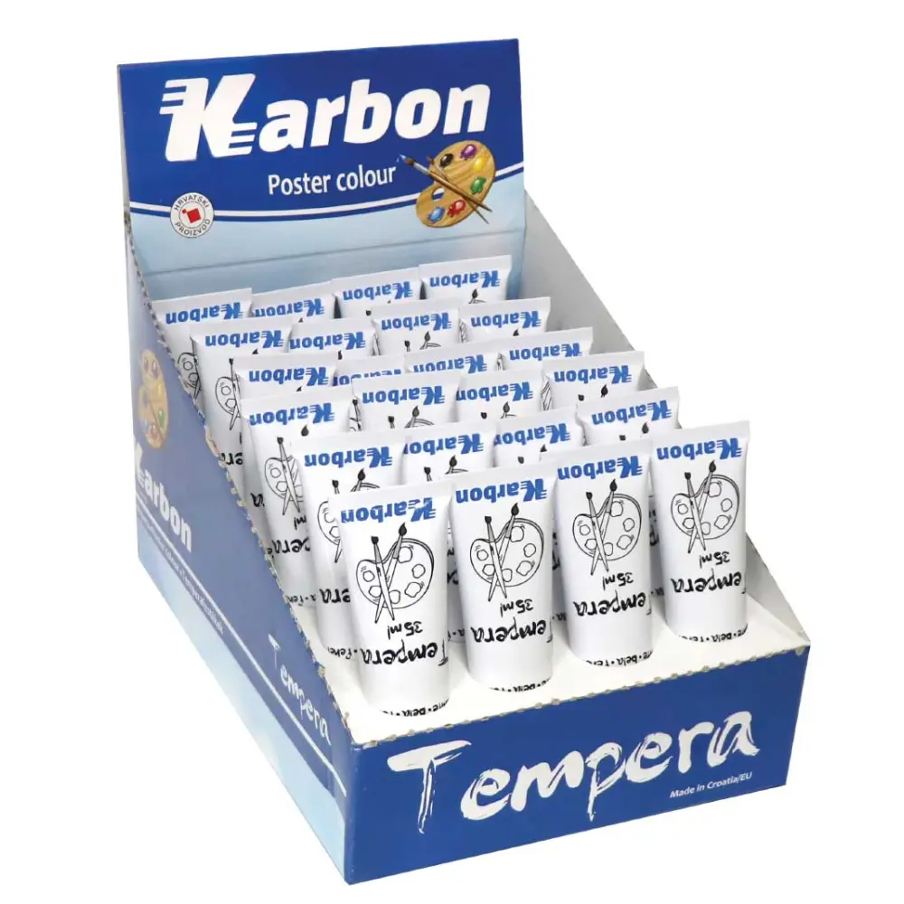 Tempera KARBON v tubi, 35ml, bela