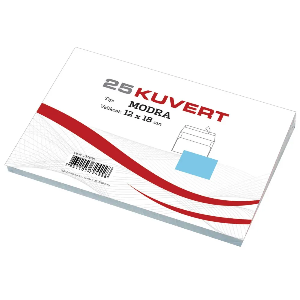 Kuverta B6 MODRA 120x180mm 80gr 25/1 SI