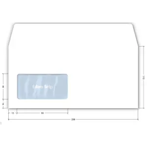 Kuverta AMER. LO BELA 110x230mm 90gr SI