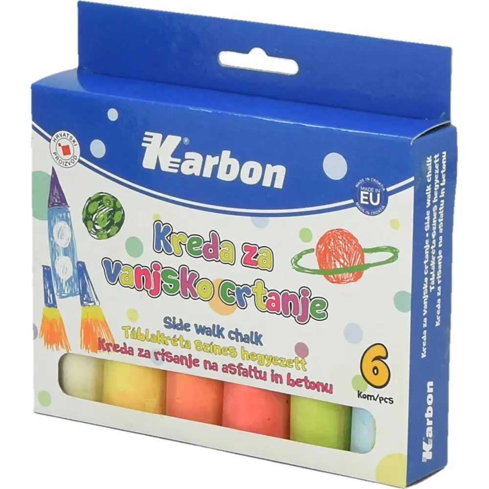 Asfaltna kreda, barvna, okrogla, 6/1