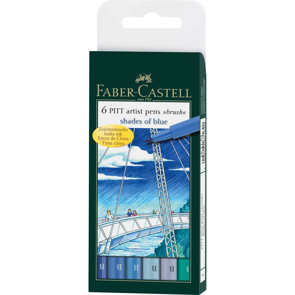 Flomastri Faber-Castell Pitt B Blue 6X
