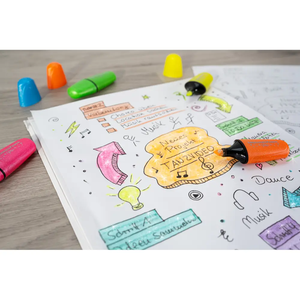 MARKER EFA MINI GLITER NEON 5/1