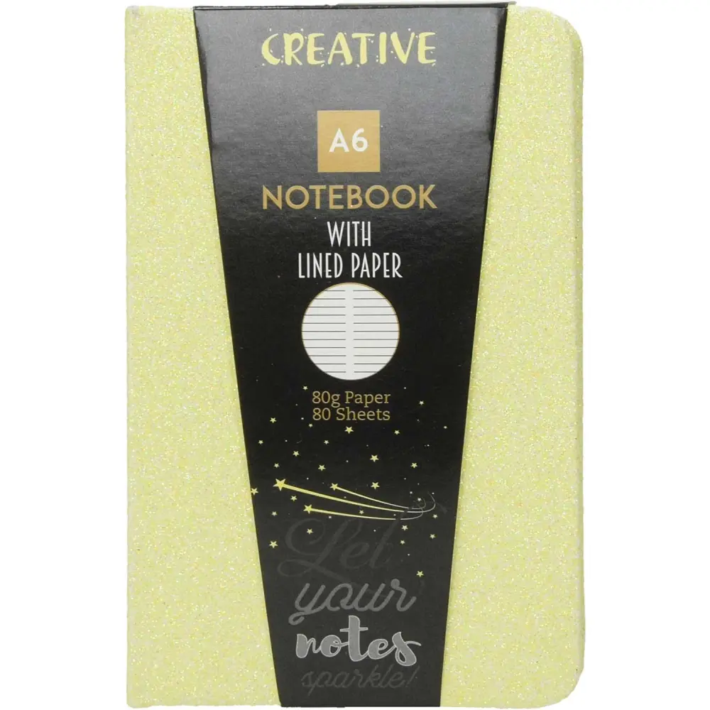 Notes z bleščicami A6 sort