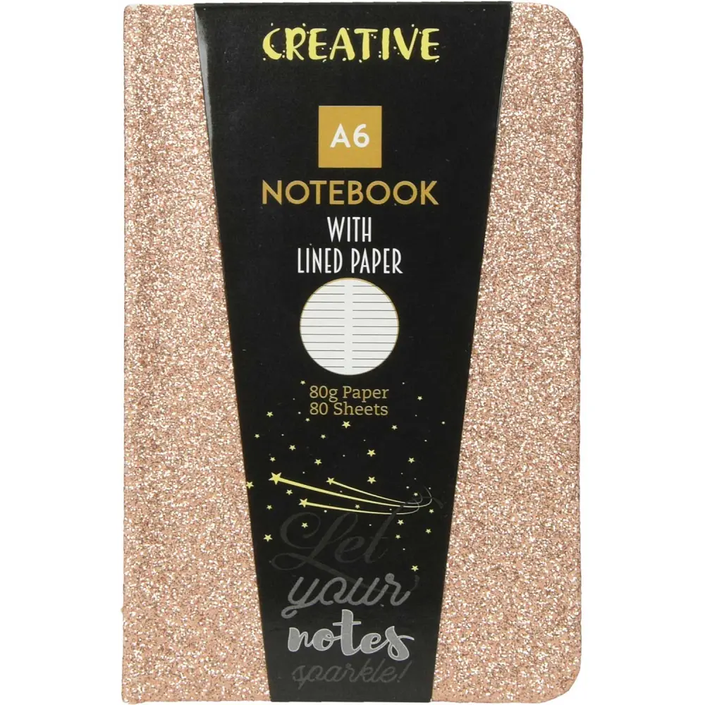 Notes z bleščicami A6 sort