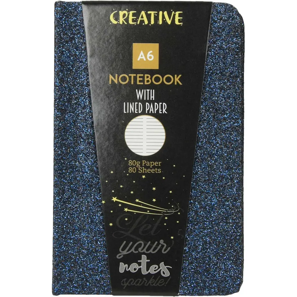 Notes z bleščicami A6 sort