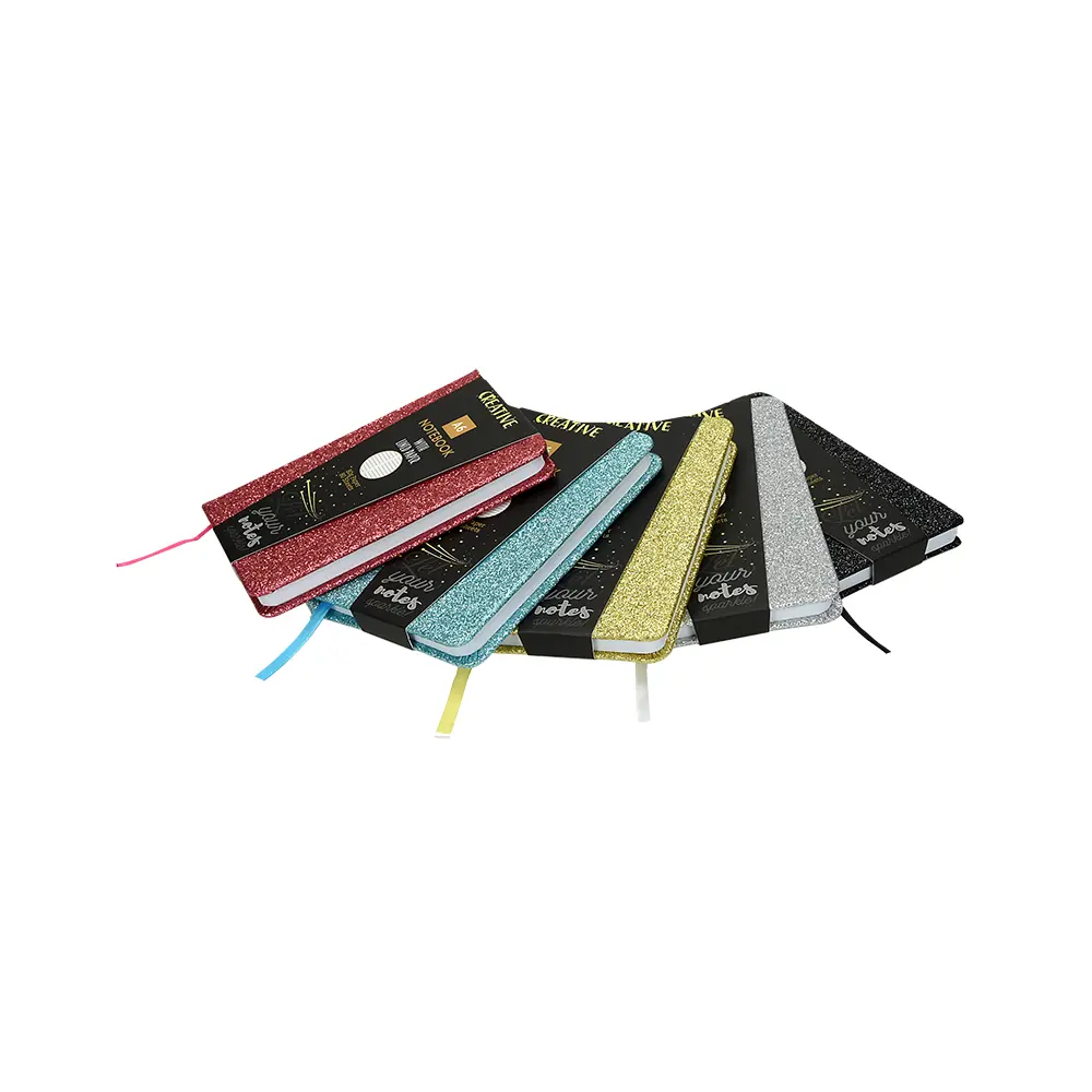Notes z bleščicami A6 sort