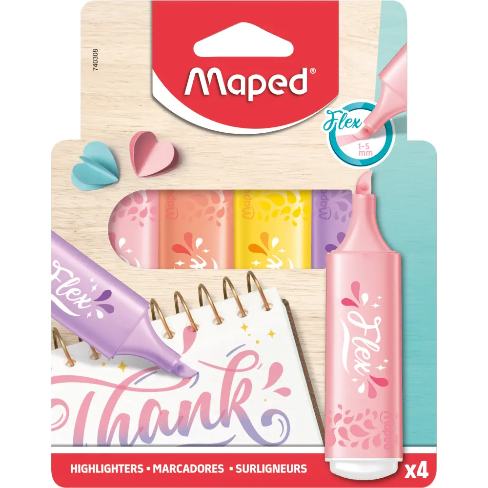 MARKER FLUO MAPED FLEX PASTEL 4/1