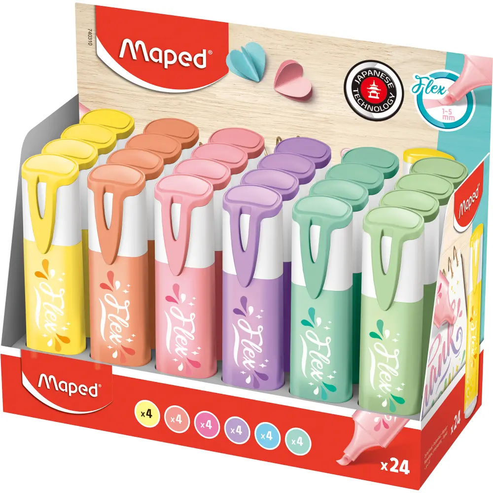 MARKER FLUO MAPED FLEX PASTEL 24/1 DIS.