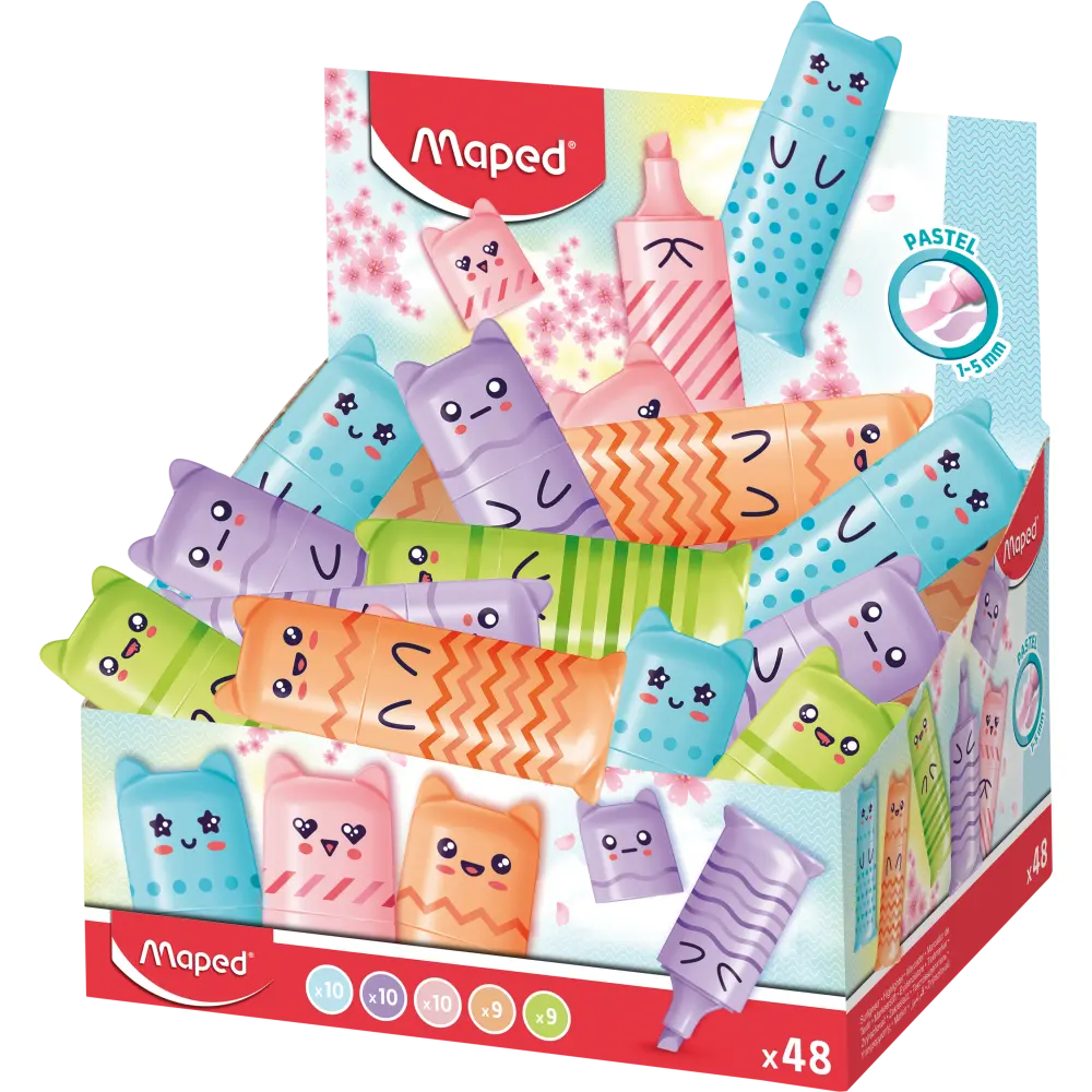 MARKER FLUO MAPED PASTEL MINI 48/1 DISPL
