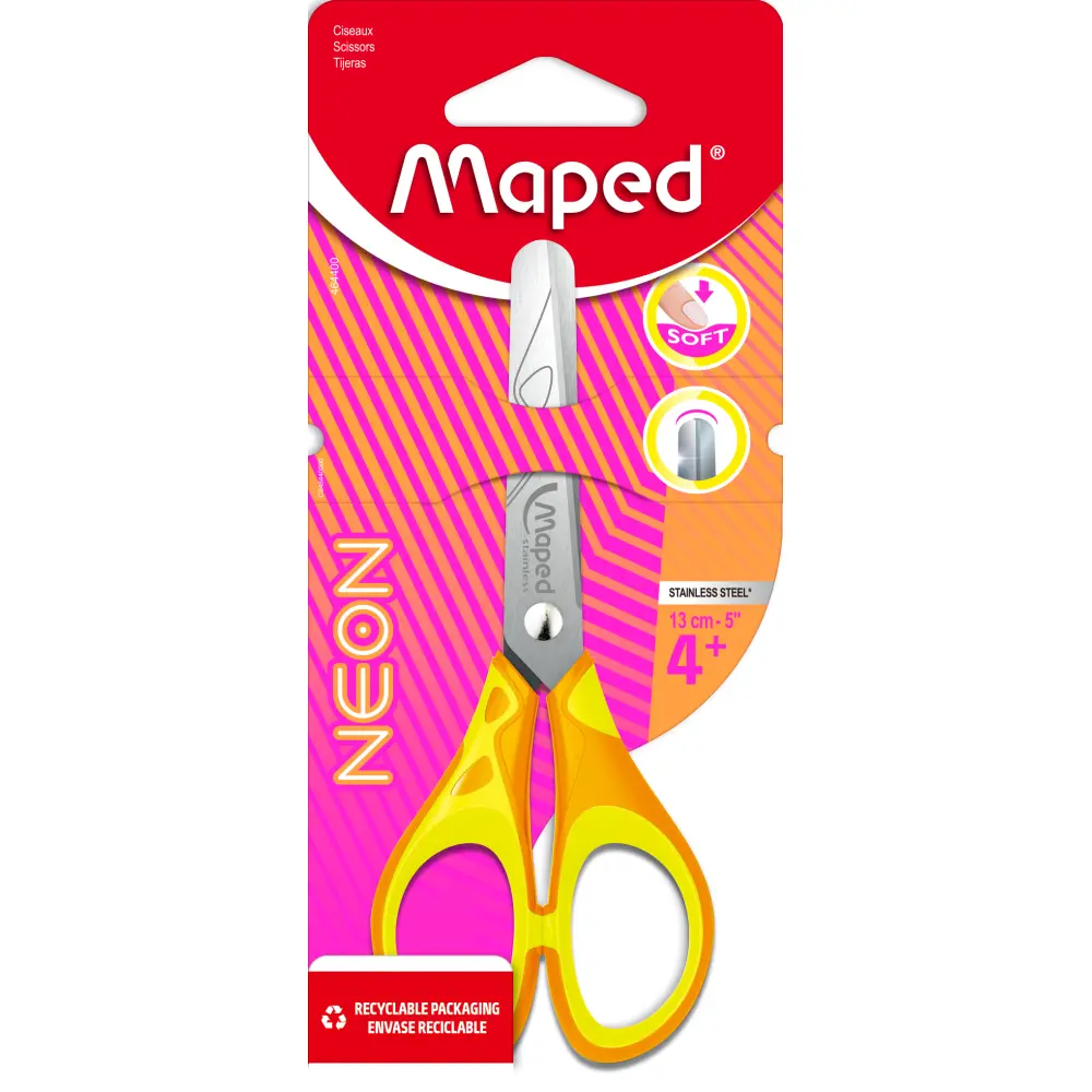 ŠKARJE MAPED PULSE SOFT NEON 13CM BL