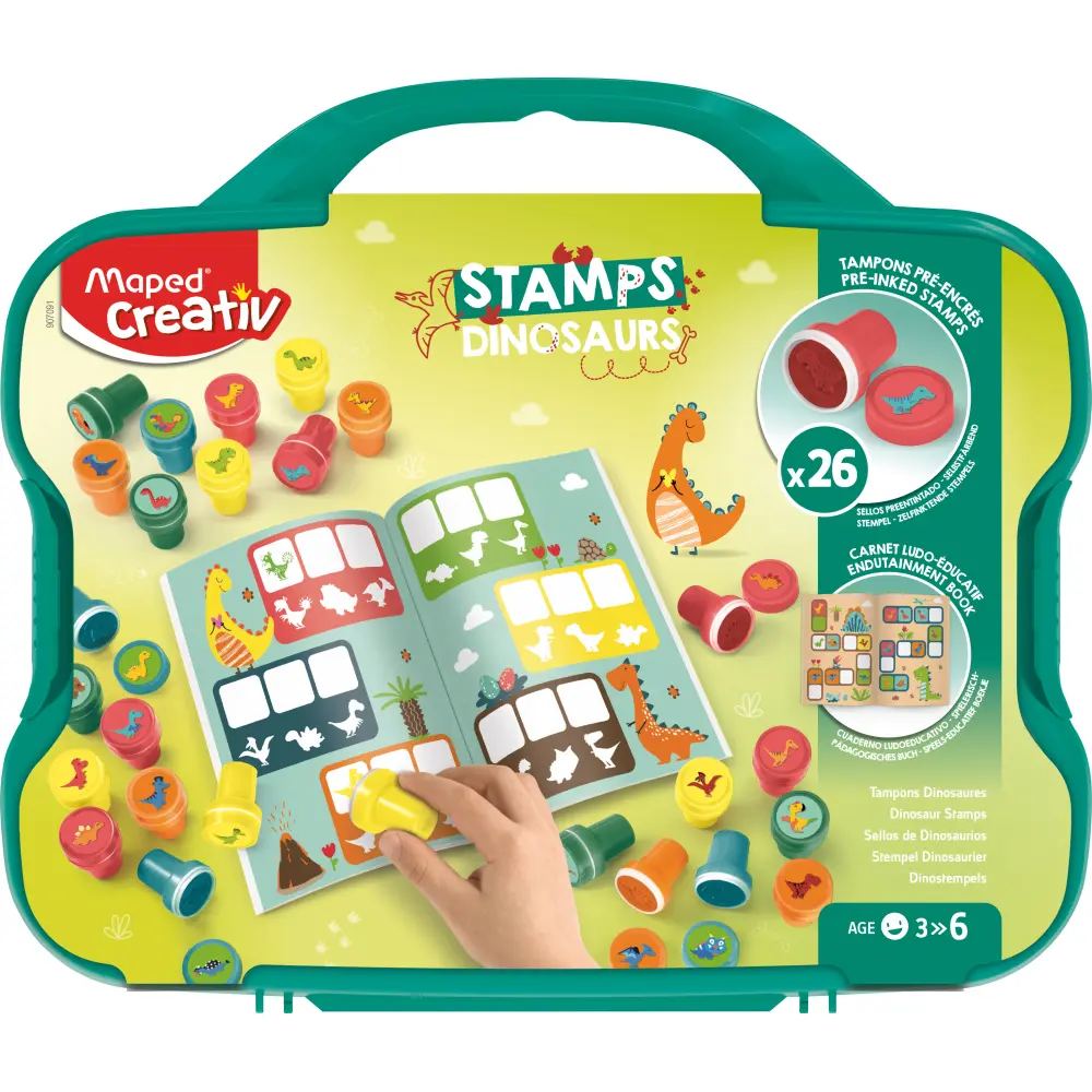 SET KREATIVNI MAPED ŠTAMPILJKE DINO 26/1