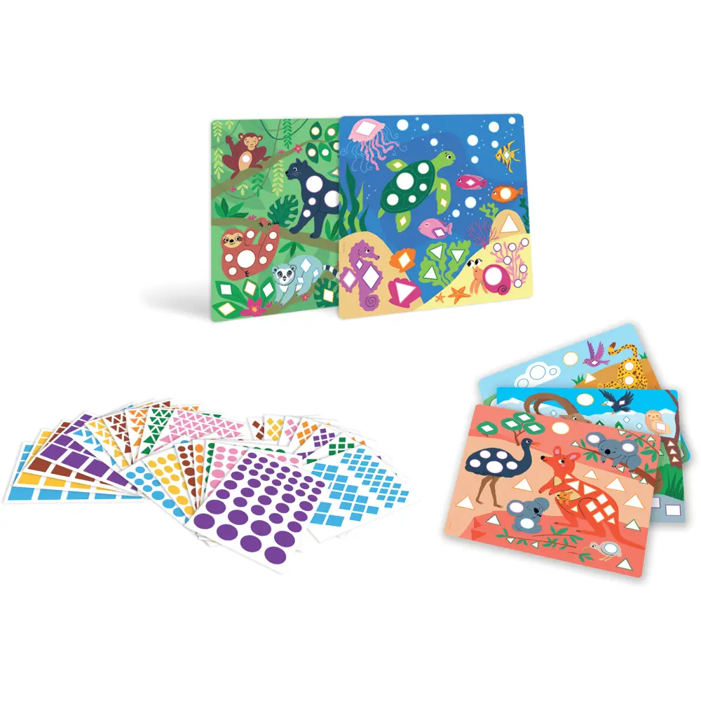 SET KREATIVNI GEOMETRIČNE NALEPKE ŽIVALI