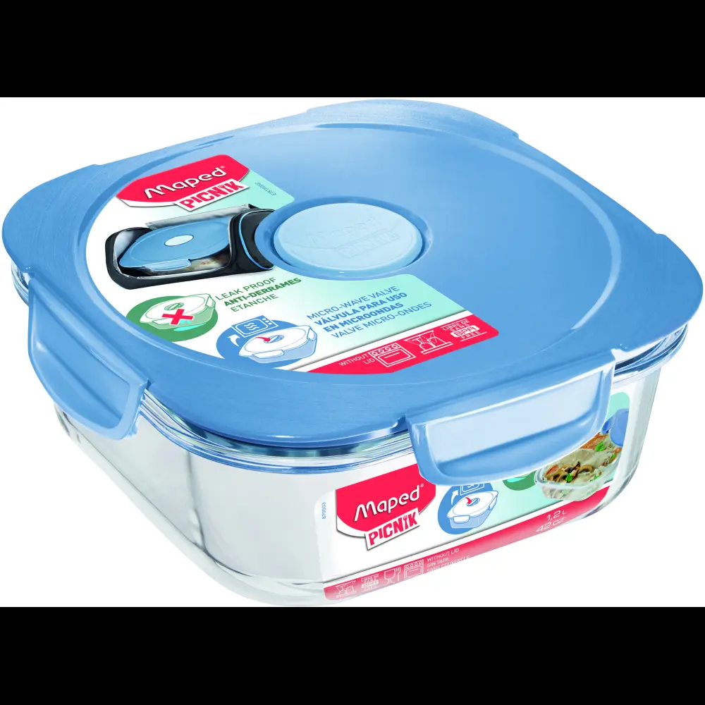 Steklena posoda za hrano MAPED modra
