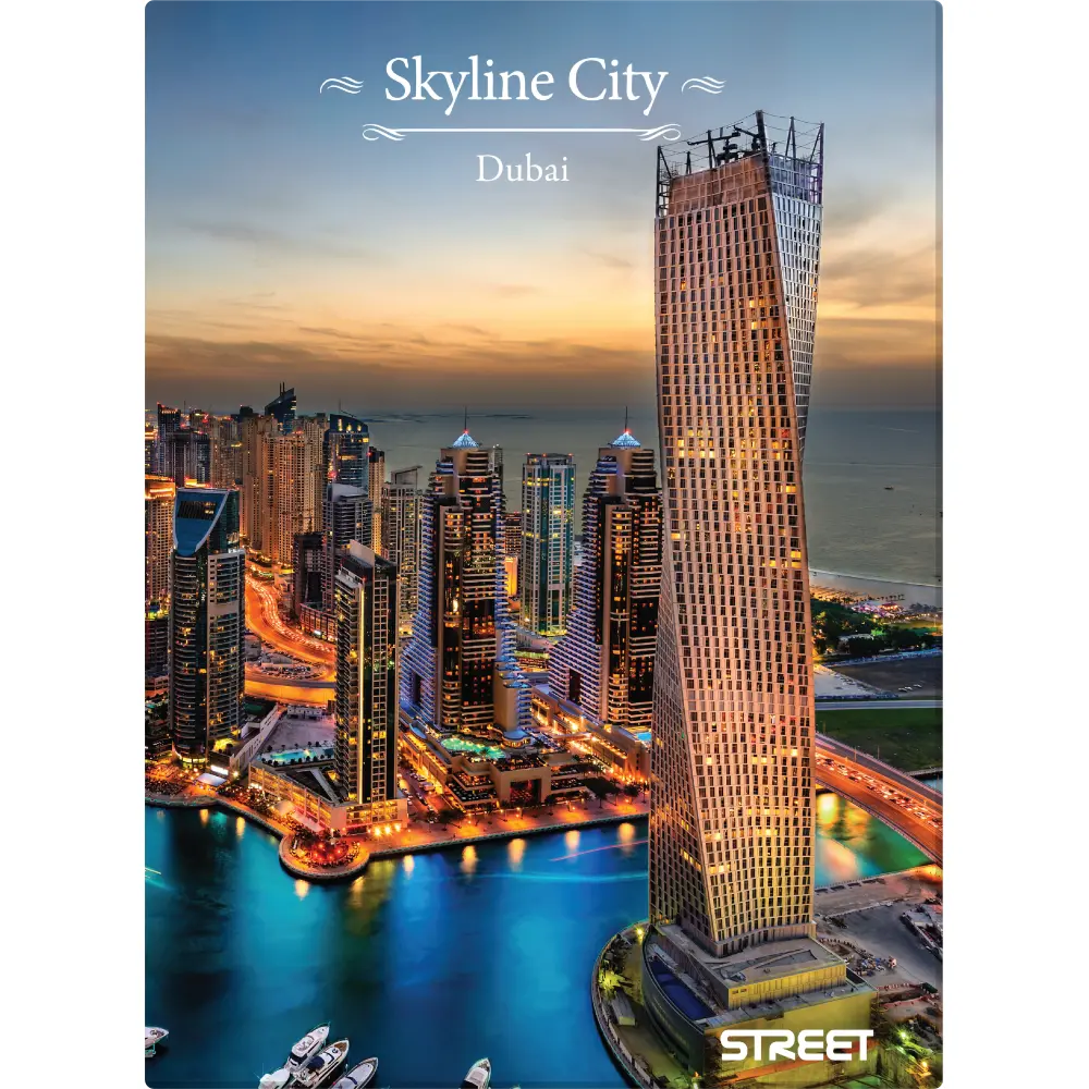 Zvezek trdi Street Skyline A4 črte 