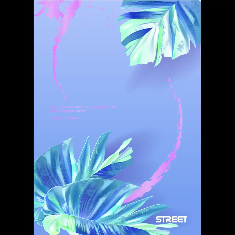 Zvezek Street Botanic A4 črte z robom