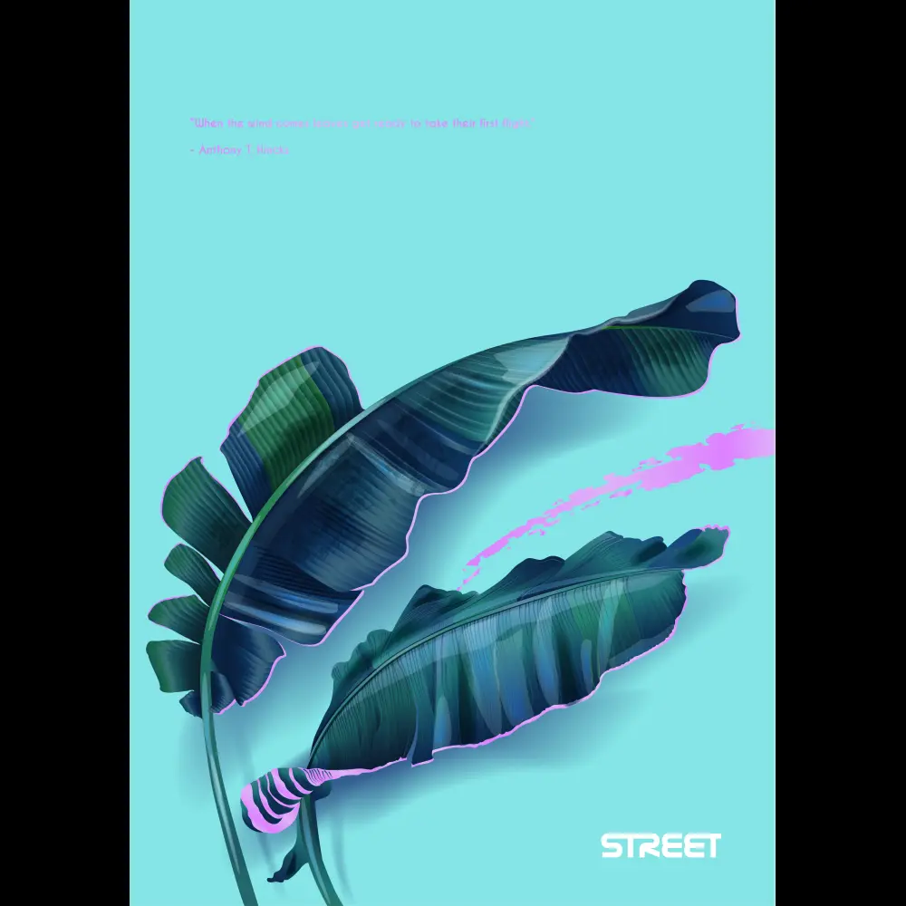 Zvezek Street Botanic A4 črte z robom