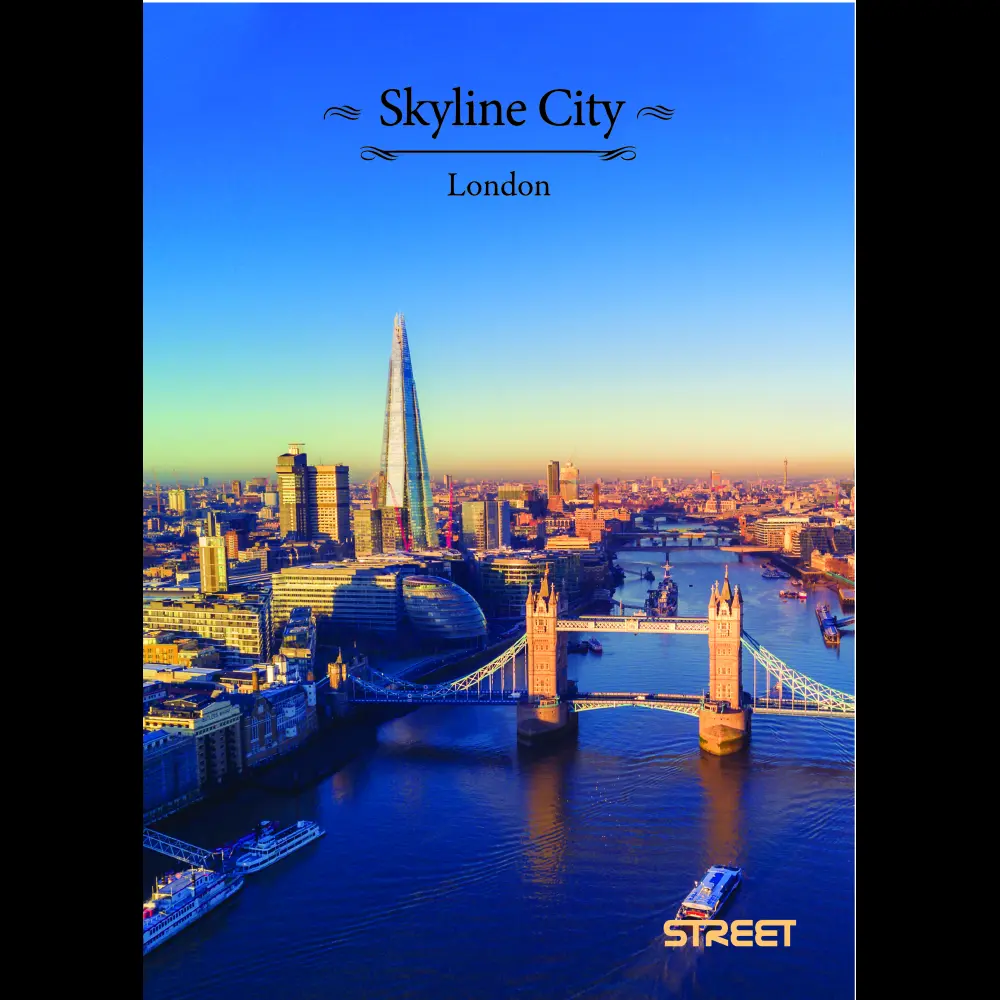Zvezek Street Skyline city A4 črte z rob