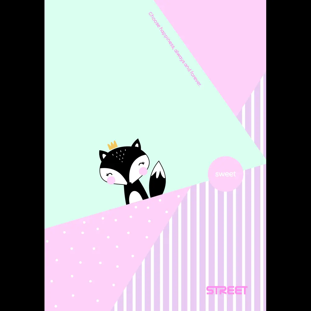 Zvezek Street Sweet A4 črte z robom