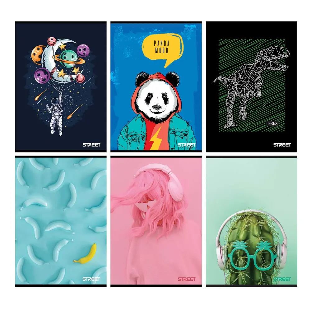 Zvezek Young A5 črte z robom 80 listni