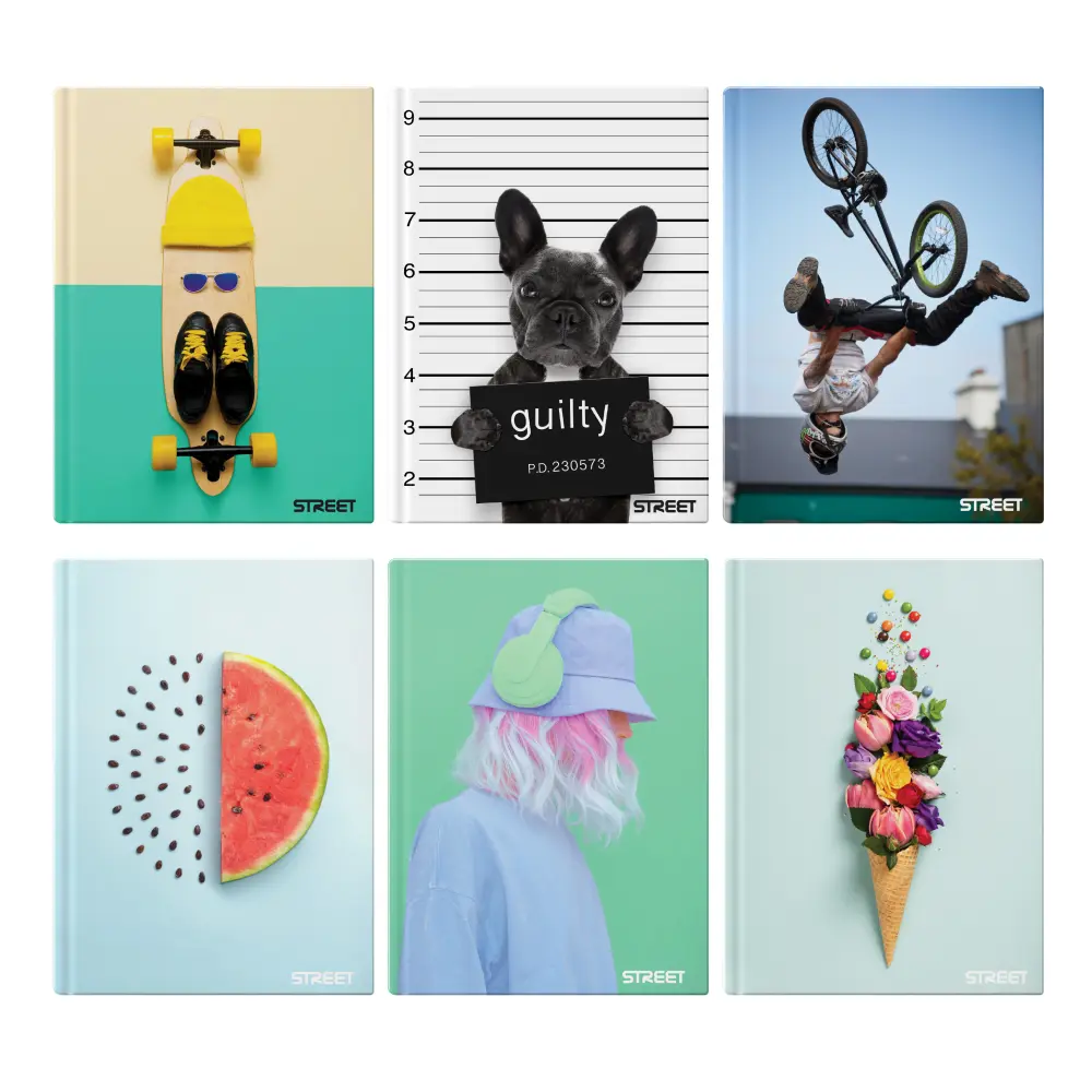 Zvezek trdi Street Young A4 črte z robom