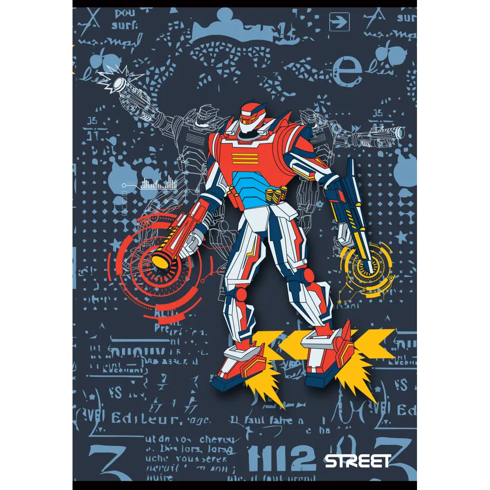 Zvezek Street Robots A4 črte z robom