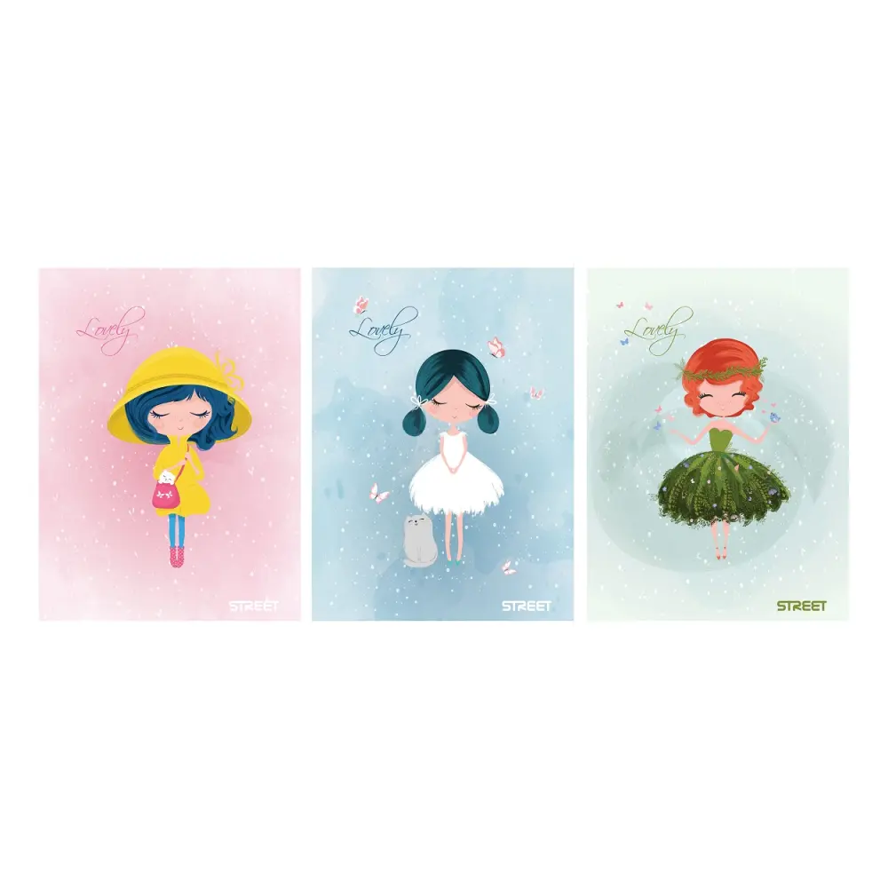 Zvezek Street FashionistaA5 črte z robom