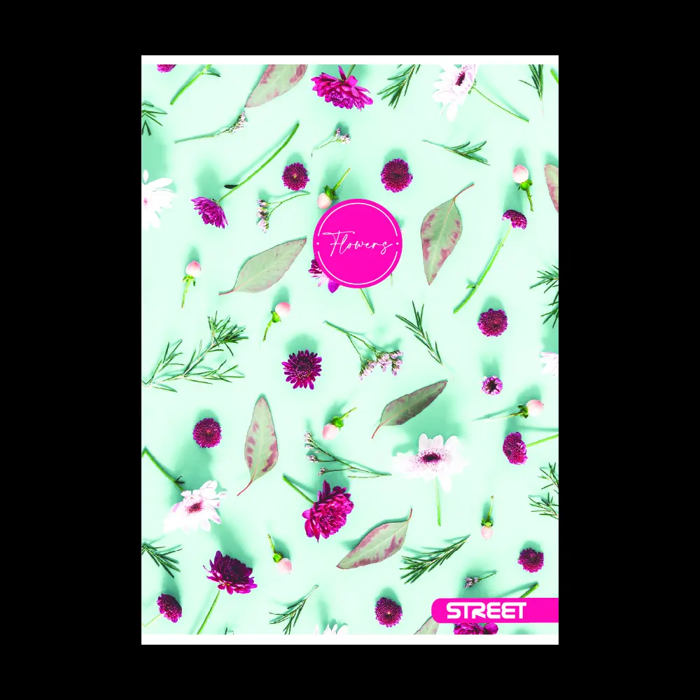 Zvezek Street Flowers A4 brezčrtni