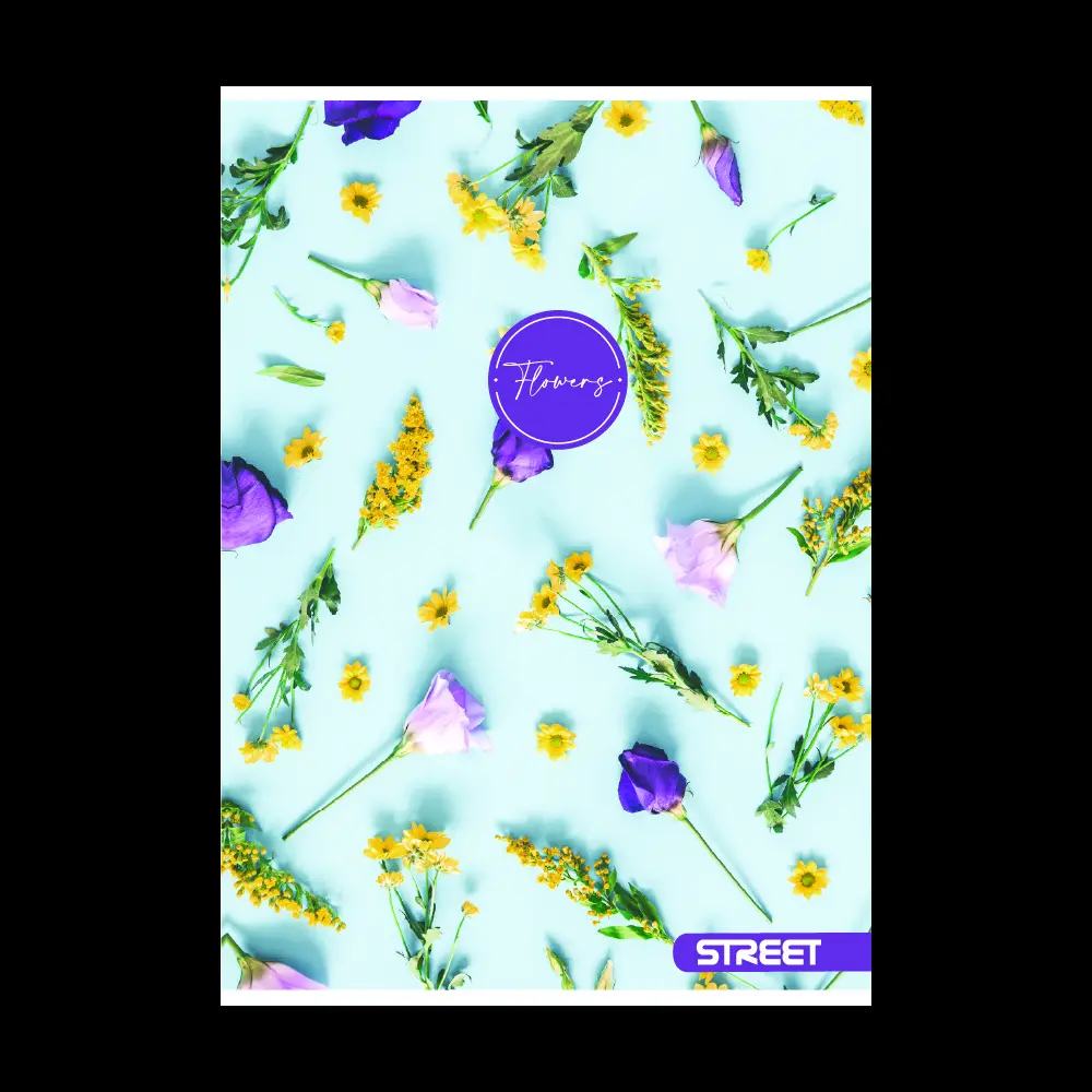 Zvezek Street Flowers A5 črte z robom