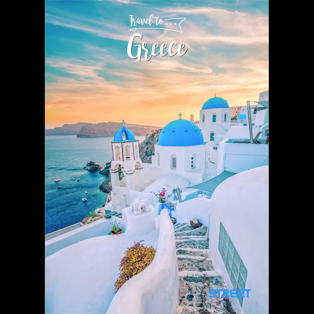 Zvezek Street Travel to A4 črte z robom