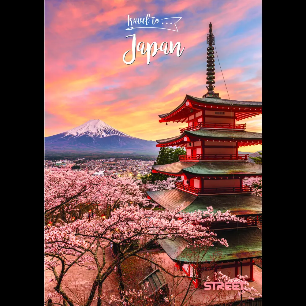 Zvezek Street Travel to A4 črte 