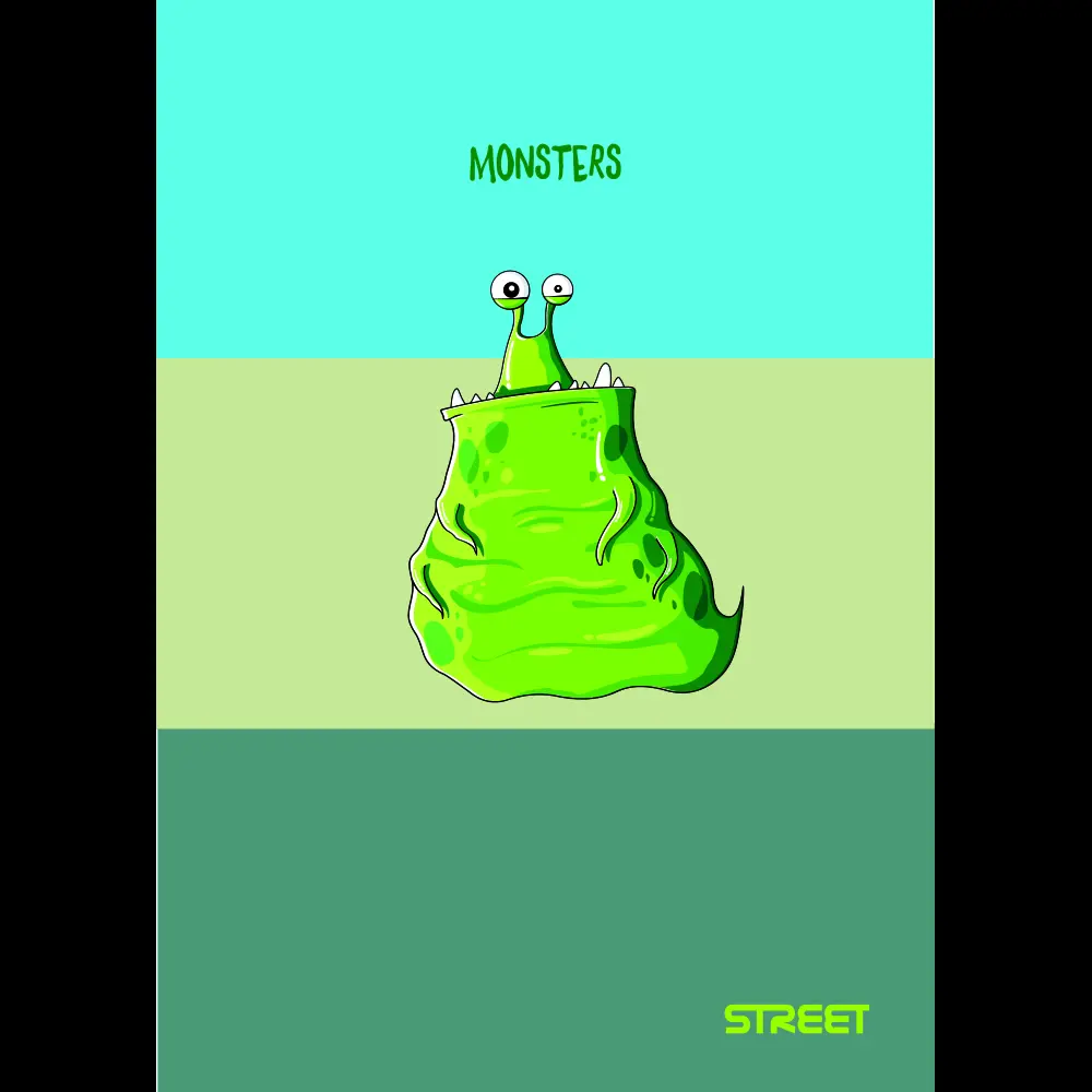 Zvezek Street Monsters A4 črte z robom