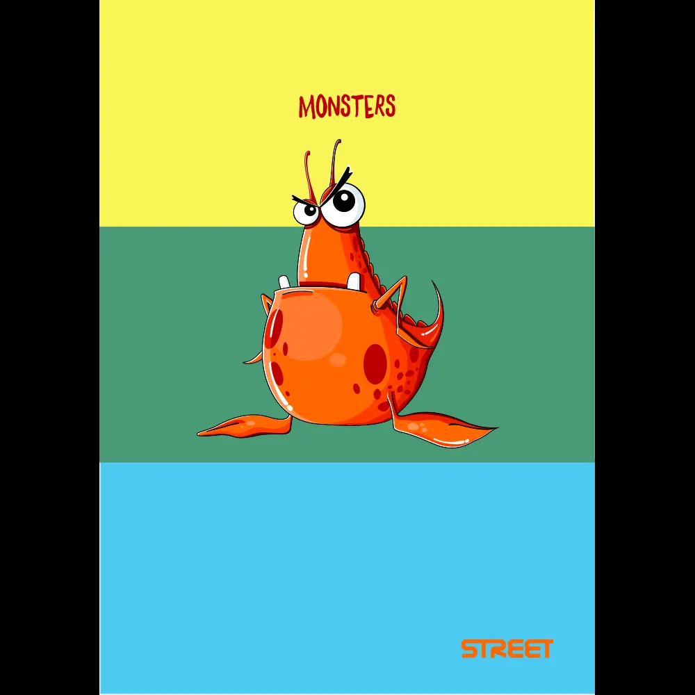 Zvezek Street Monsters A4 črte z robom