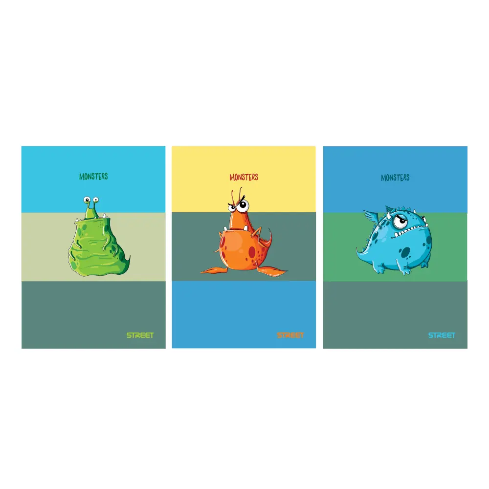 Zvezek Street Monsters A5 črte z robom