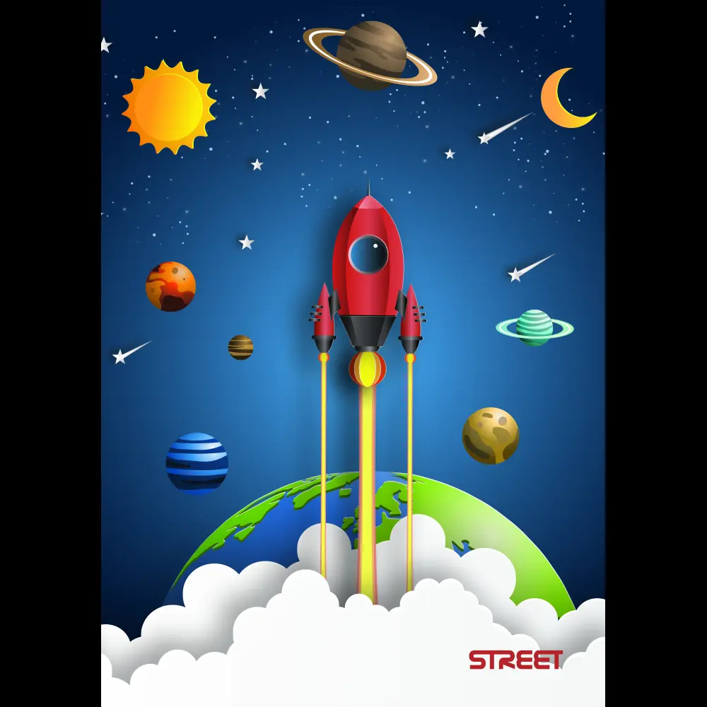 Zvezek Street Stars A4 črte z robom