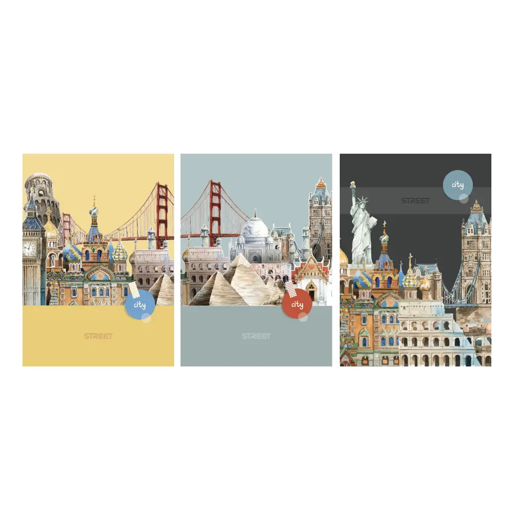 Zvezek Street City break A4 črte z robom