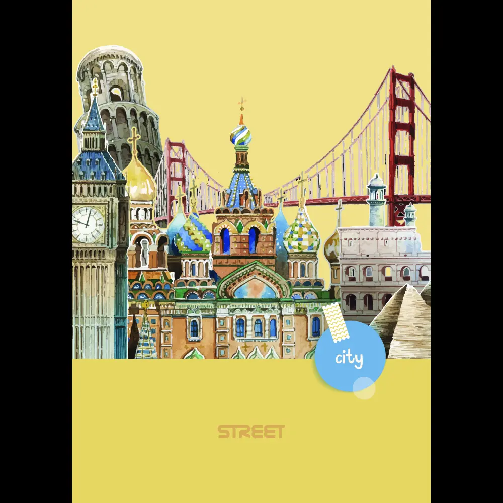 Zvezek Street City break A4 črte z robom