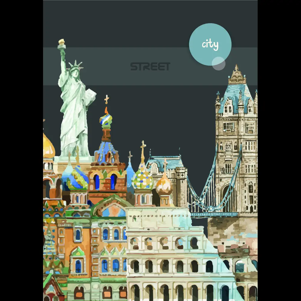 Zvezek Street City break A4 mali karo