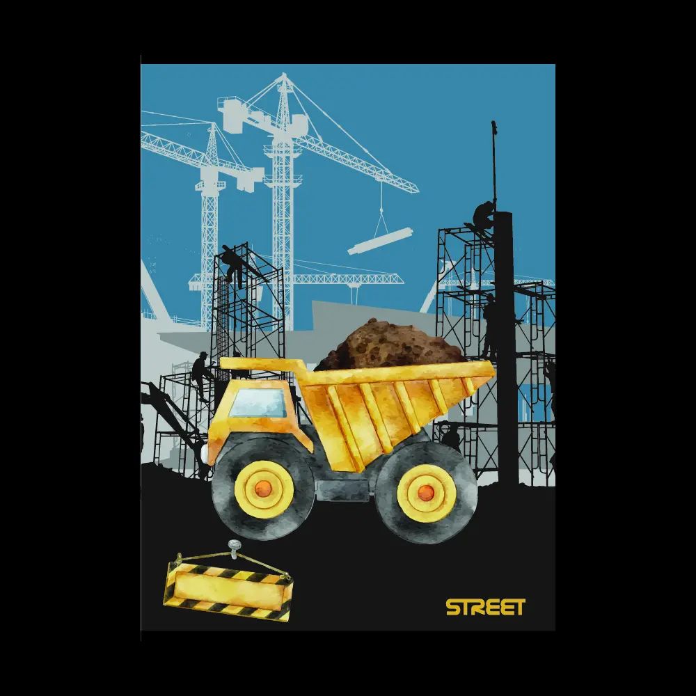 Zvezek Street Construction A4 mali karo